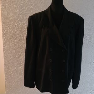Jones New York Elegant Black Double-Breasted Blazer